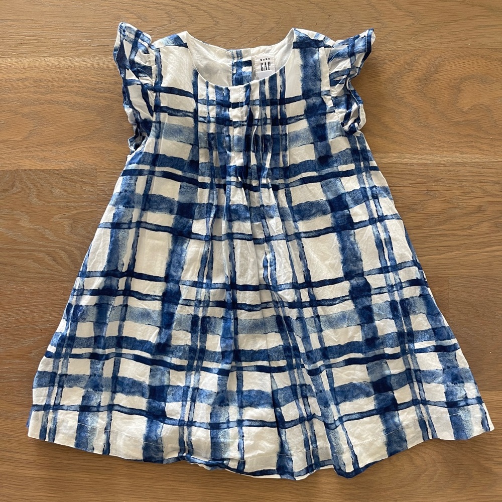 GAP Blue and White Ruffled Sundress